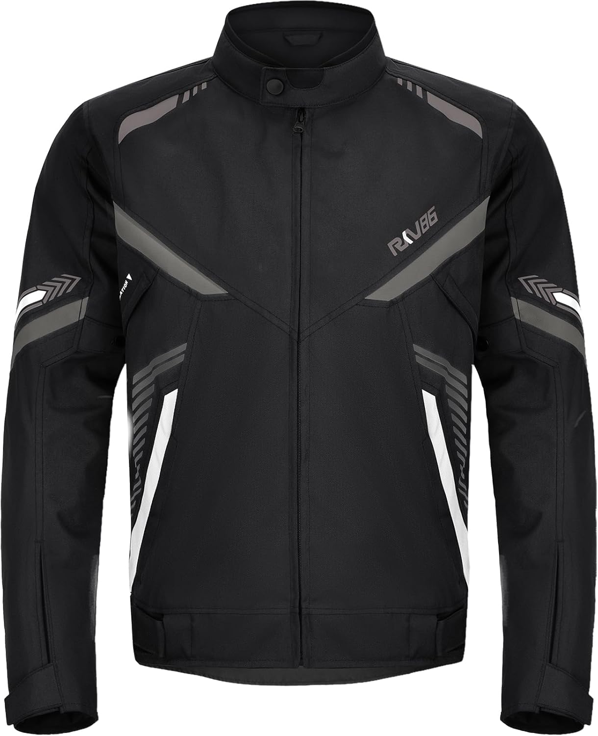 Mens Motorcycle Jacket with Detachable Thermal Liner & Knee Pads CE Armored Riding Jacket Water-Repellent Windproof for All Season (Black-Grey 2XL)