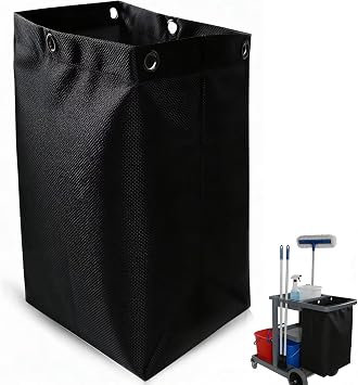 High Capacity Replacement Janitorial Cart Bag, Waterproof, Thickened Housekeeping Cart Cleaning Bag, 16 x 11 x 27 Inches