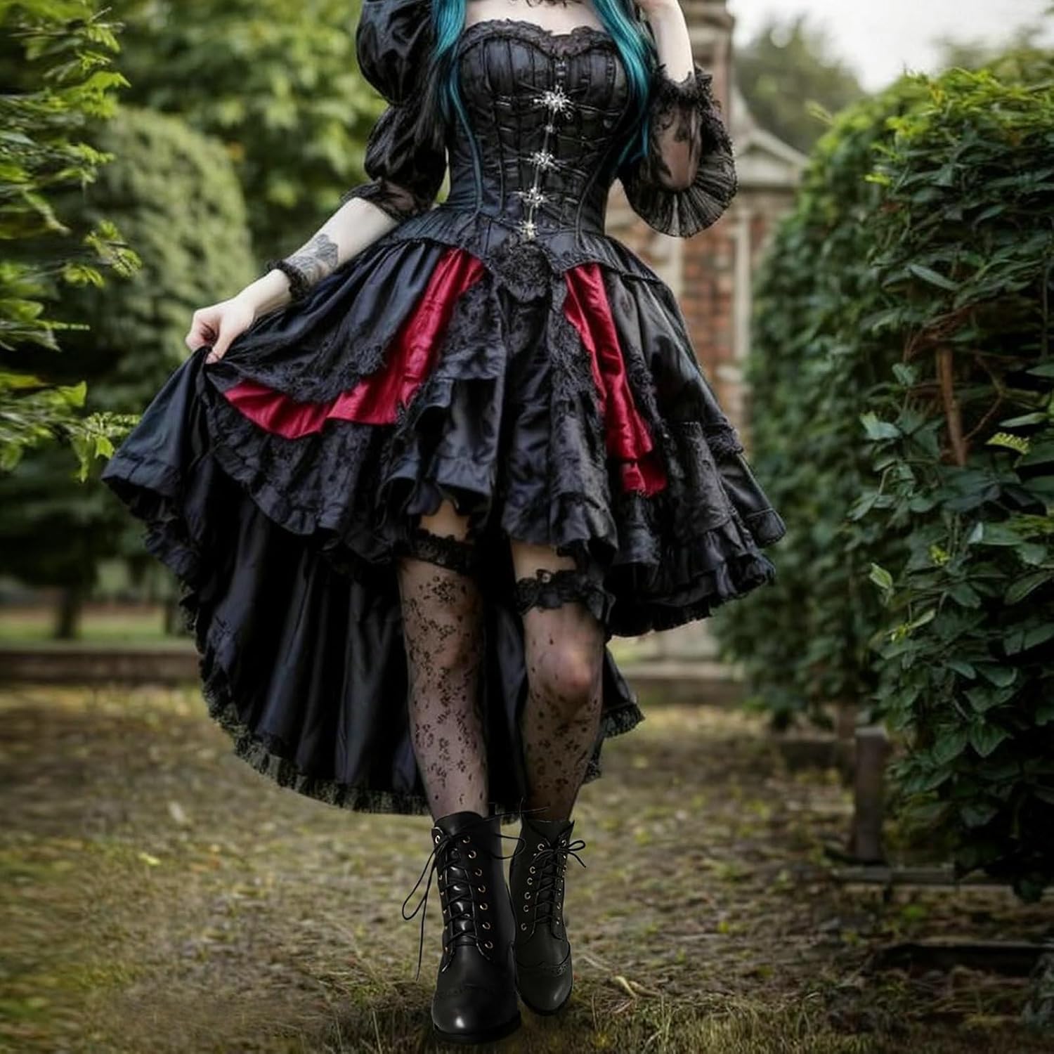 Uniquelly Womens Wingtip Booties Chunky Heel Ankle Boots Lace Up Round Toe Vintage Comfortable Winter Shoes - Image 5