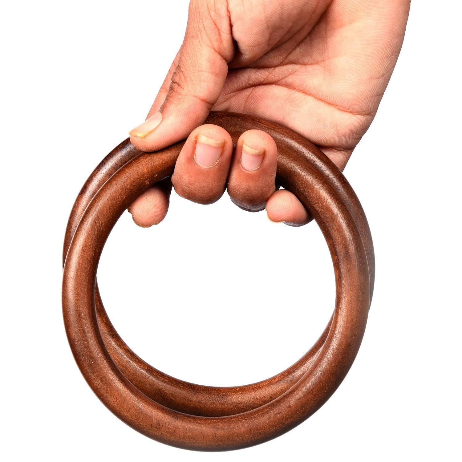 Wooden Bag Handle Set of 2 Pair (4 Rings) for Macrame Purse, Bag, & Crafts Natural sheesham 3.5inch Round-image-41