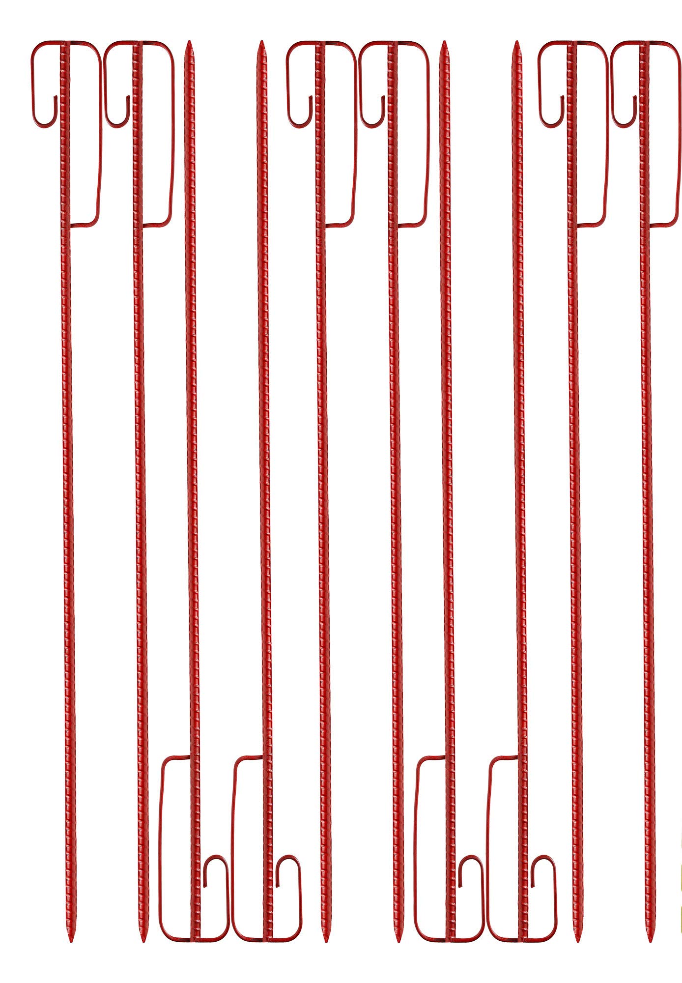 UvV 10 Stück 1,2 m lange Absperrhalter Laterneneisen rot lackierte Absperrleinenhalter Stahl für Absperrband, Fangzaun, Warnband