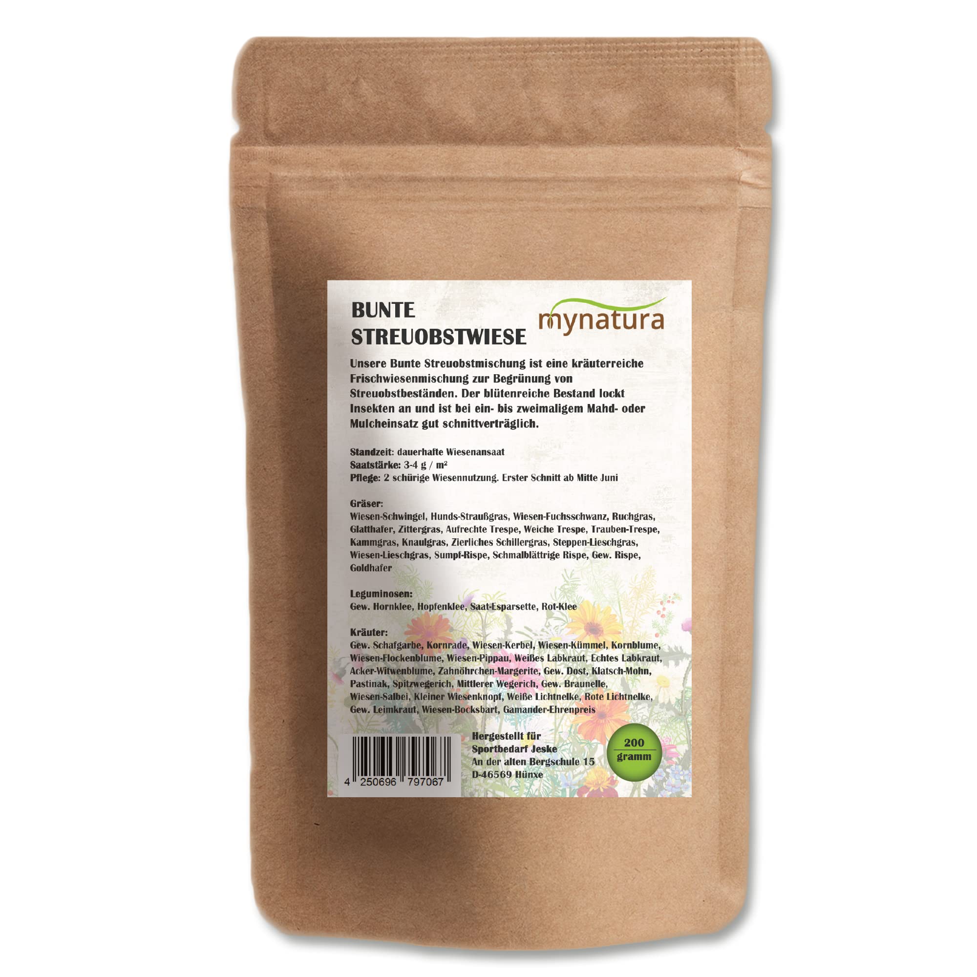 mynatura Bunte Streuobstwiese Streuobst | Wiese | Bunte Mischung | Grser |  Kruter | Obst (5x200g) : Amazon.de: Garten