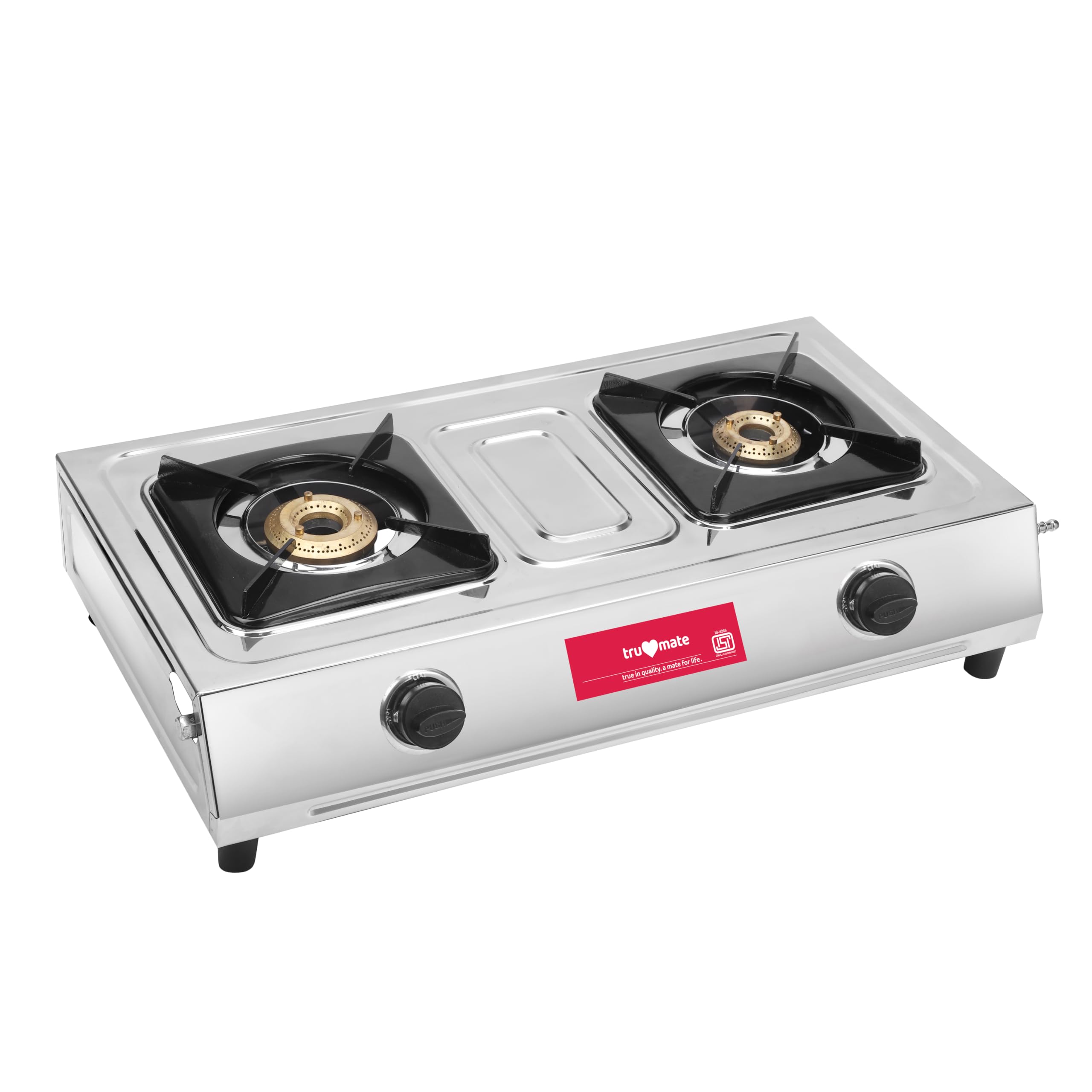 Stainless Steel 2 Burner LPG Gas Stove | ISI Certified | Cast Iron Burners | Manual Ignition | Heavy Duty | 1 Large & 1 Small Burner | 2 Years Warranty | truflame SS2CIB/1401-image-49