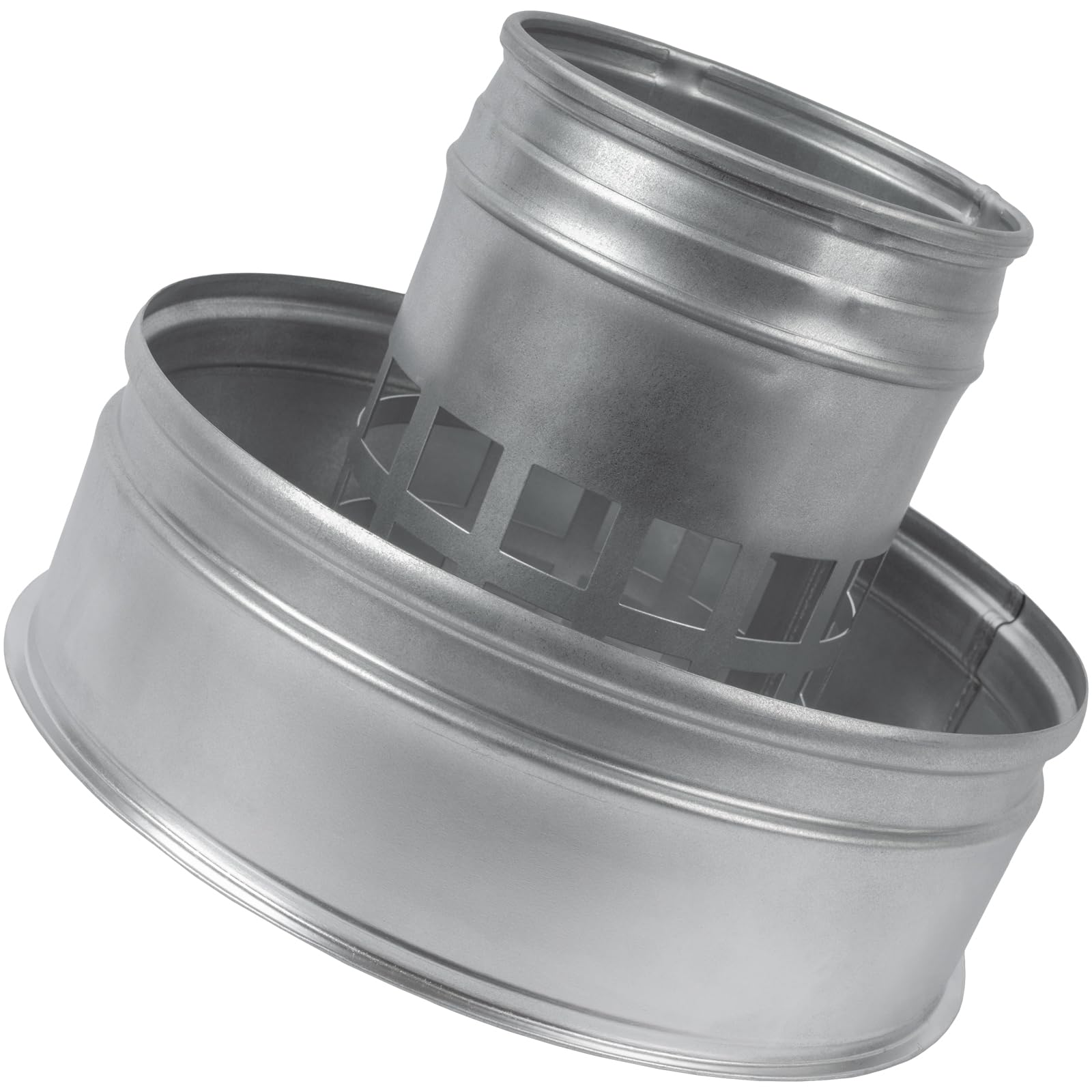 Vent Systems Tappo di sfiato rotondo da 125 mm, in acciaio zincato, con protezione antivento, resistente alle intemperie, per tubi di scarico, stufa, camino, uso esterno