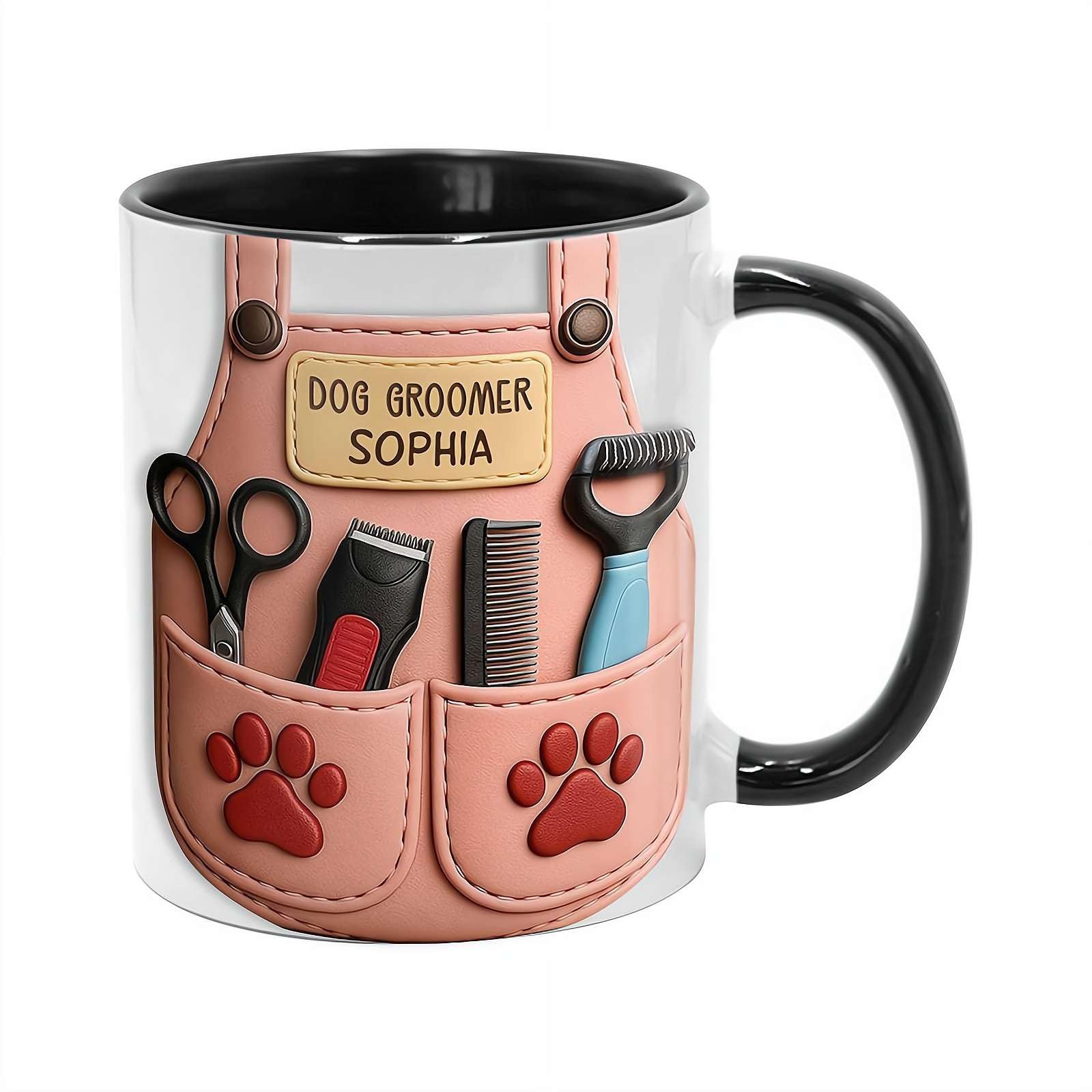 Custom Dog Groomer Mug,Humorous Pets Groomer Hairdresser Funny Novelty Gift,Personalised Mug for Dog Groomer,Customized Name Tea Coffee Ceramic Cup for Dogs Lovers,Dogs Stylist Gifts