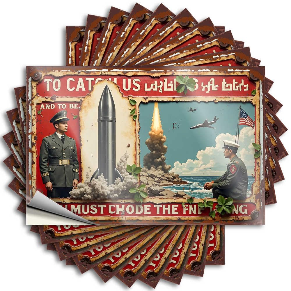 Saying Cheap Housewarming Gift Waterproof - Warfare Warning: The Perils of Underestimating Military Might Window Self Adhesive Decal for Humor Use(8X12CM)