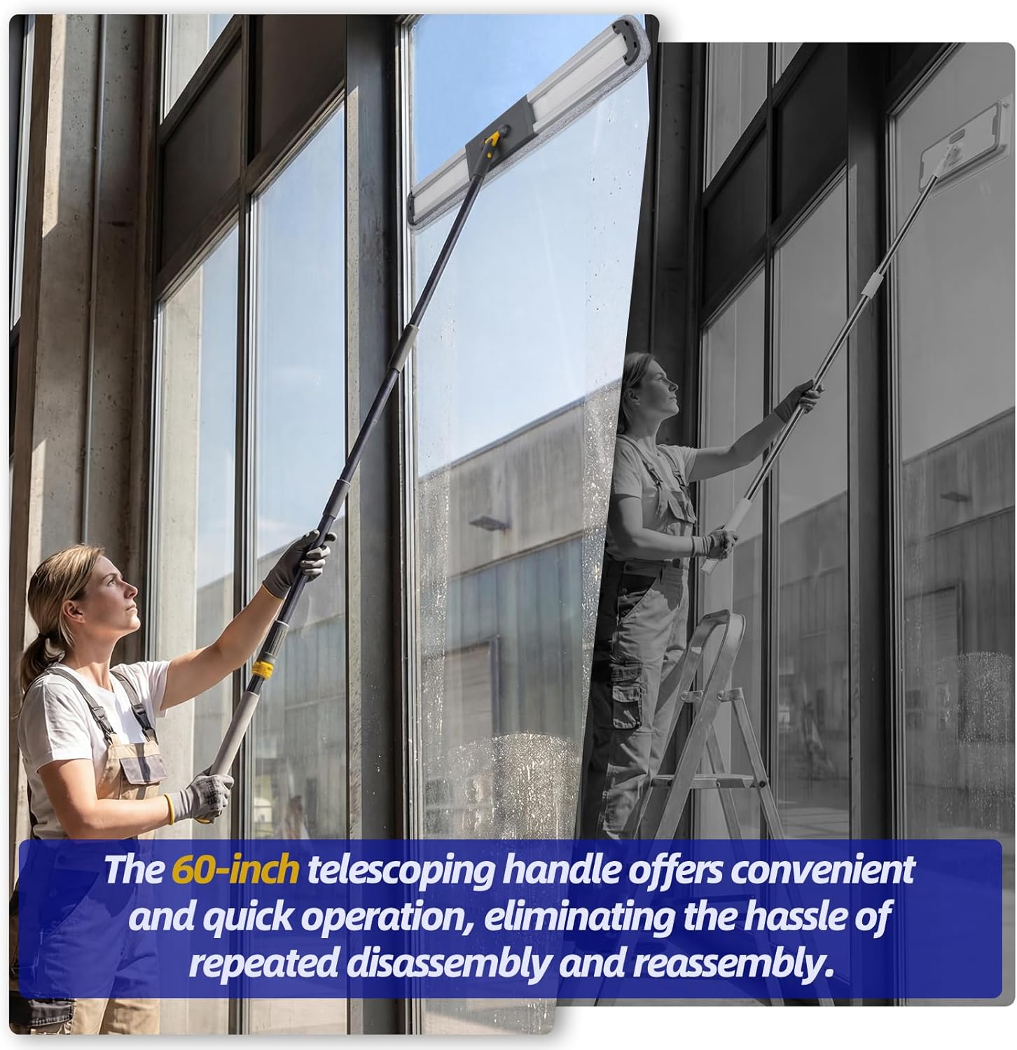 36" Commercial Dust Mops for Floor Cleaning, Masthome Professional Industrial Mop with 3 Pads, Heavy Duty Commercial Mop with 62'' Long Handle,Large Floor Mops for Office Garage Warehouse Factory Mall