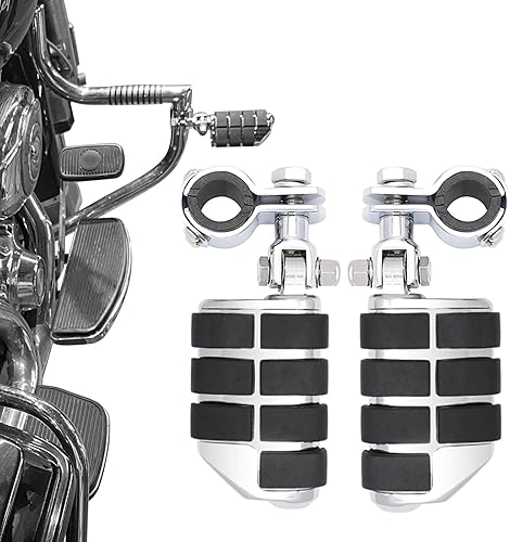 Reposapiés de motocicleta con kit de abrazadera de montaje para Harley Touring Road Glide, Electra Glide, Road King, Yamaha, Suzuki, Kawasaki, 0.984