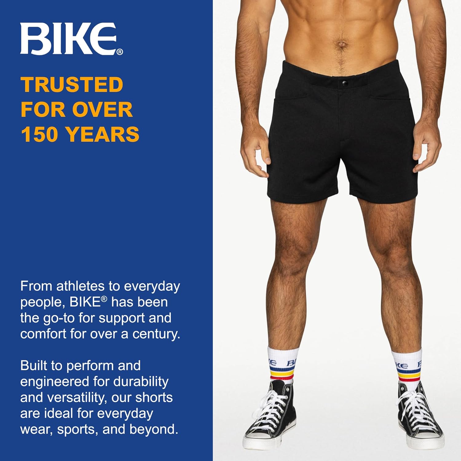 Bike Athletic Men's Classic Coaches Shorts, 5" Inseam Retro Snap-Button Gym Shorts, Structured Fit Football Style