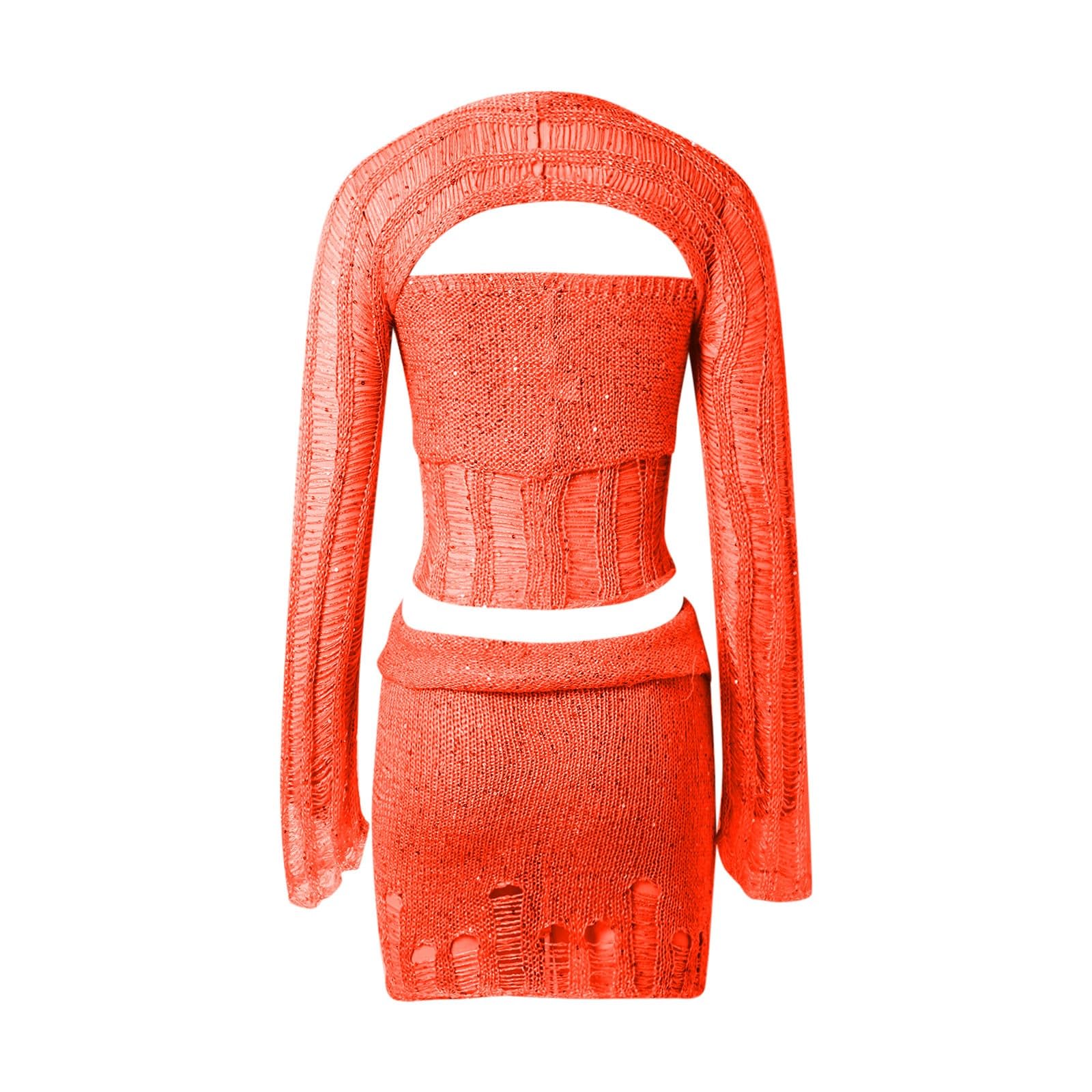 Generisch Set di vestiti sexy da donna, con paillettes, con fascia a tubo, un vestito e diversi abiti