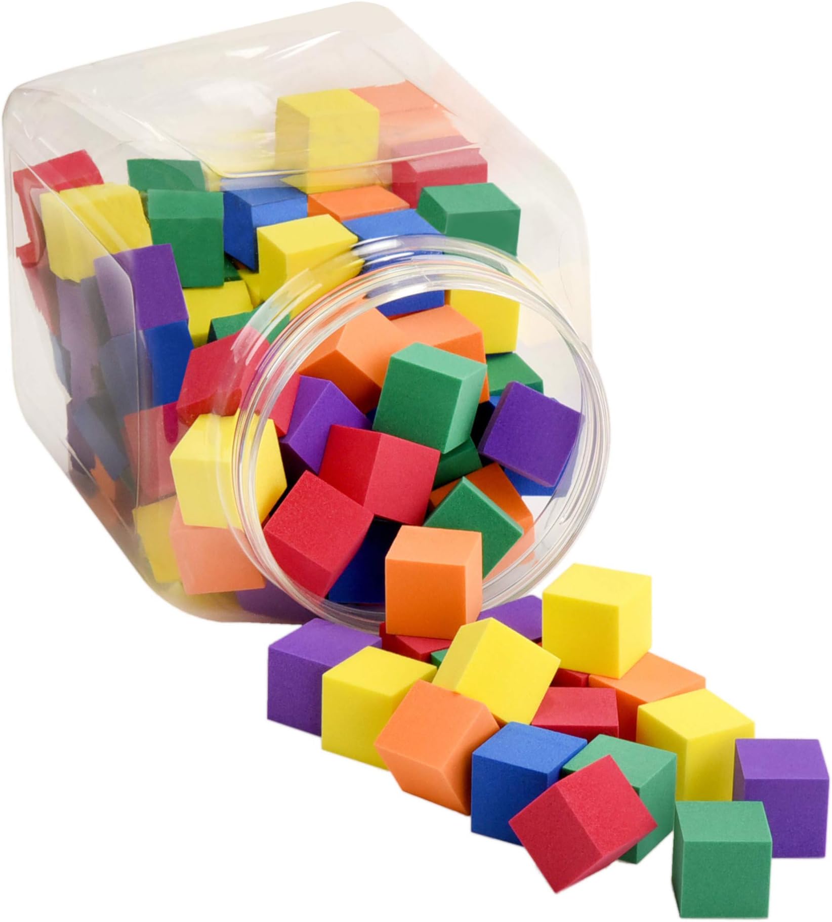 Foam Counting Color Cubes for Kids - Size of 1 Inch - Set of 120 Pieces - Made in Taiwan from Quality Foam - Soft Stacking Toy Blocks for Math and School