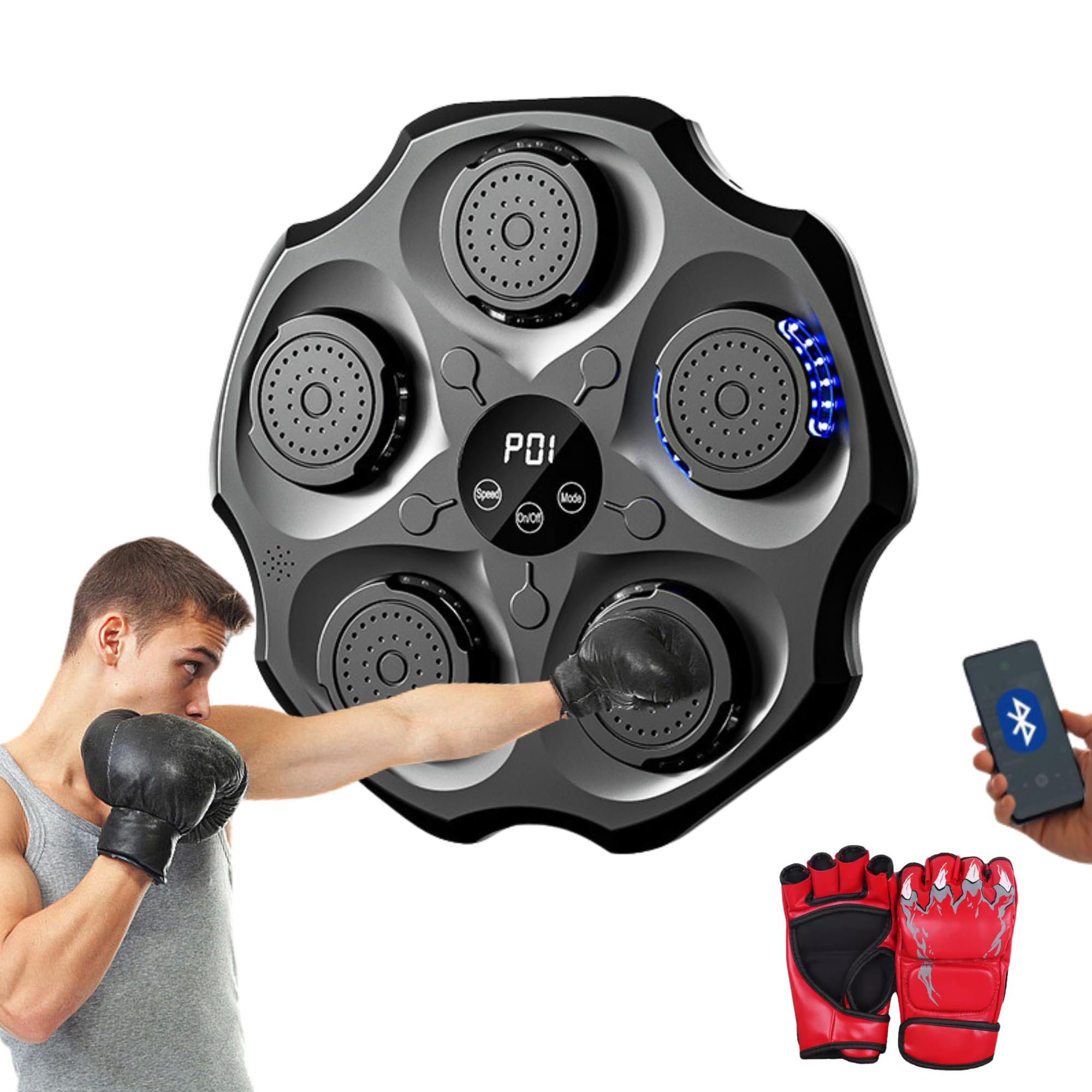Pade Da Boxe Musicale MAGIC SELECT - Con Luci LED E Bluetooth - Resistente Fino A 200 Kg - Foto 13