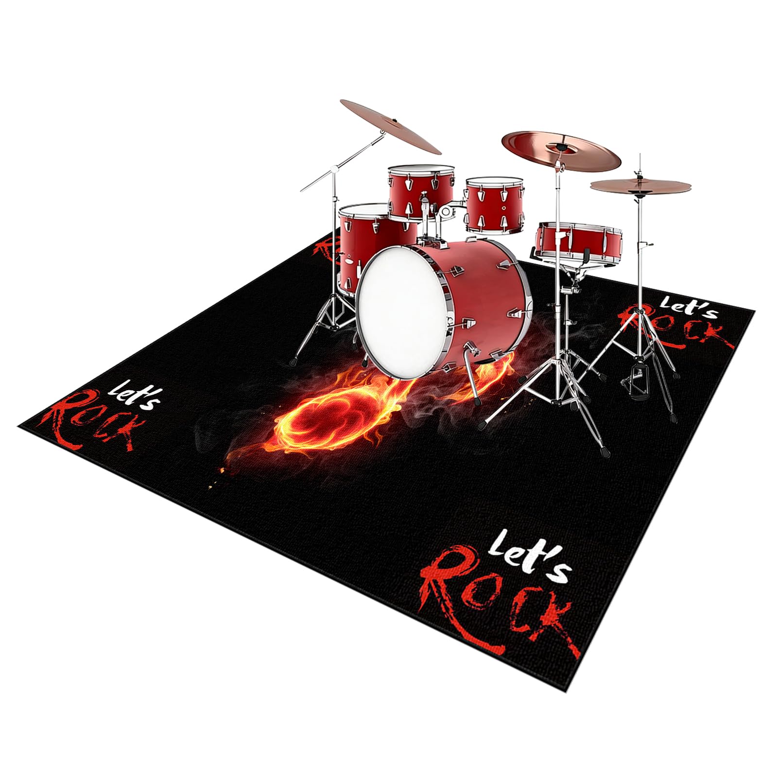 Schlagzeug Teppich Professioneller Schalldicht Drum Teppich 160 x 120 cm Rutschfeste Trommel Matte Schallschutz Akustik Teppich für Bass Drum Snare und Elektronische Instrumente Schlagzeugteppich