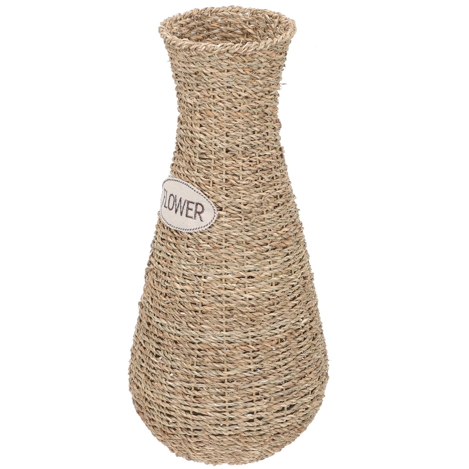 2 pack no label Rattan Woven Flower Vase Large Resin Decorative Vase for Dried Flower Arrangement Nordic Style Wicker Iron Art Home Décor