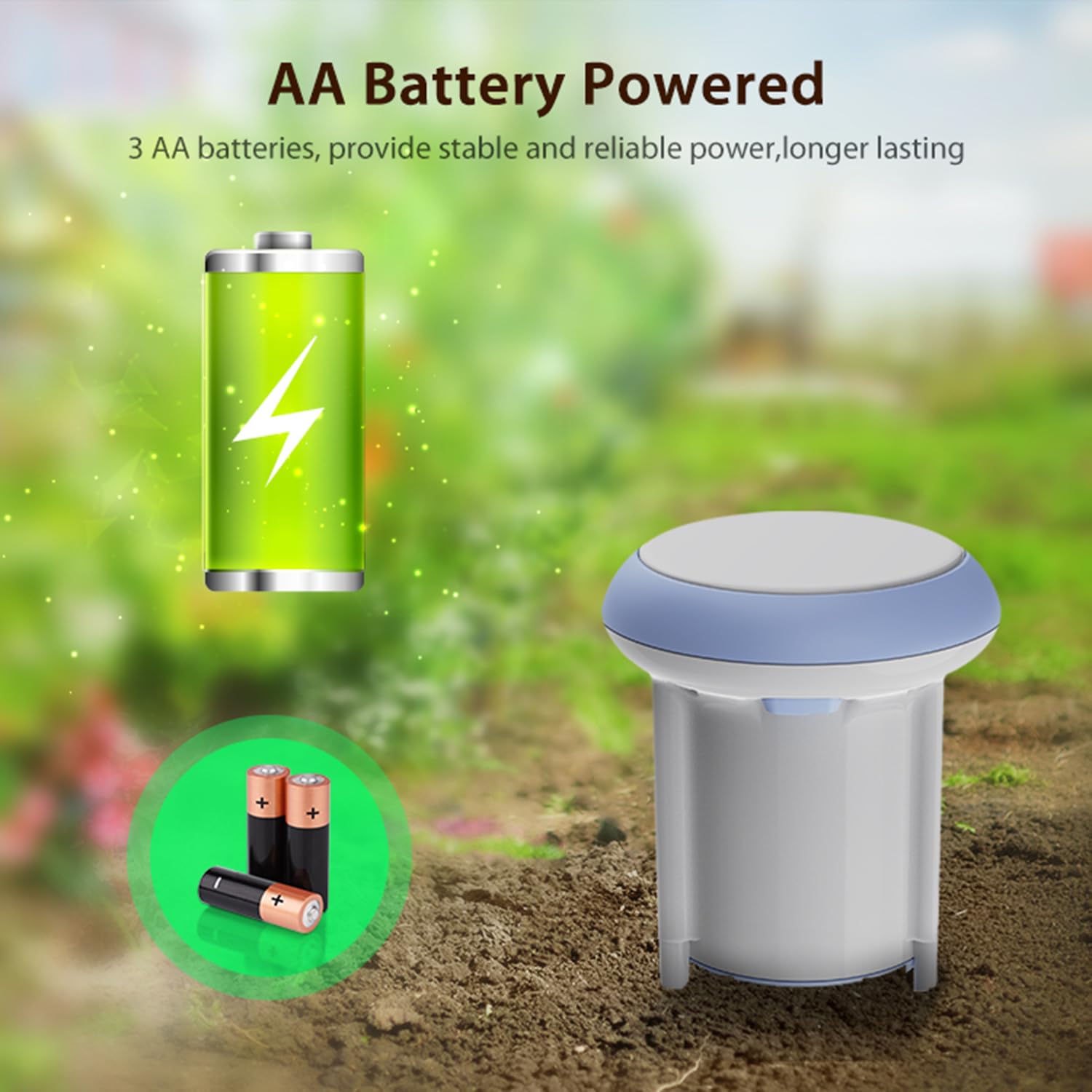 WiFi Smart Soil Sensor: Smart Soil Moisture Meter with App Real-Time Monitoring, Soil Tester with Moisture/Temperature Meter for Garden, Farm and Greenhouse, Compatible with Alexa, Google Home