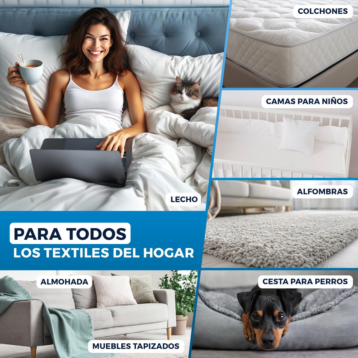 CLEANmaxx Aspirador Manual de ácaros | Limpiador de colchones con Potente succión, esteriliza Las Superficies con luz UV-C | 300Watt [Destruye hasta el 99,9% de Todos los ácaros]