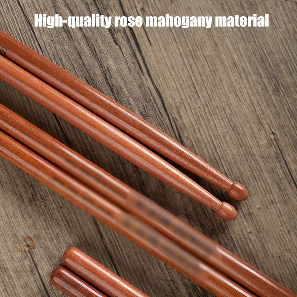 Baguette De Batterie 1-3 Paires, Les Débutants Pratiquent Les Baguettes en Palissandre 5A, Baguette Jouant des Baguettes avec Embout en Forme De Goutte, Accessoires De Percussions