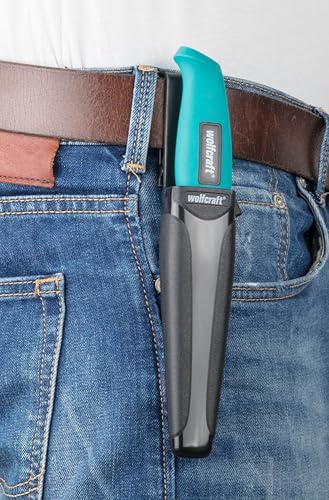 Miniatura 5 de Wolfcraft 4086000 cuchillo Exterior con cuchilla dentada fija y estuche de protección Pack 1
