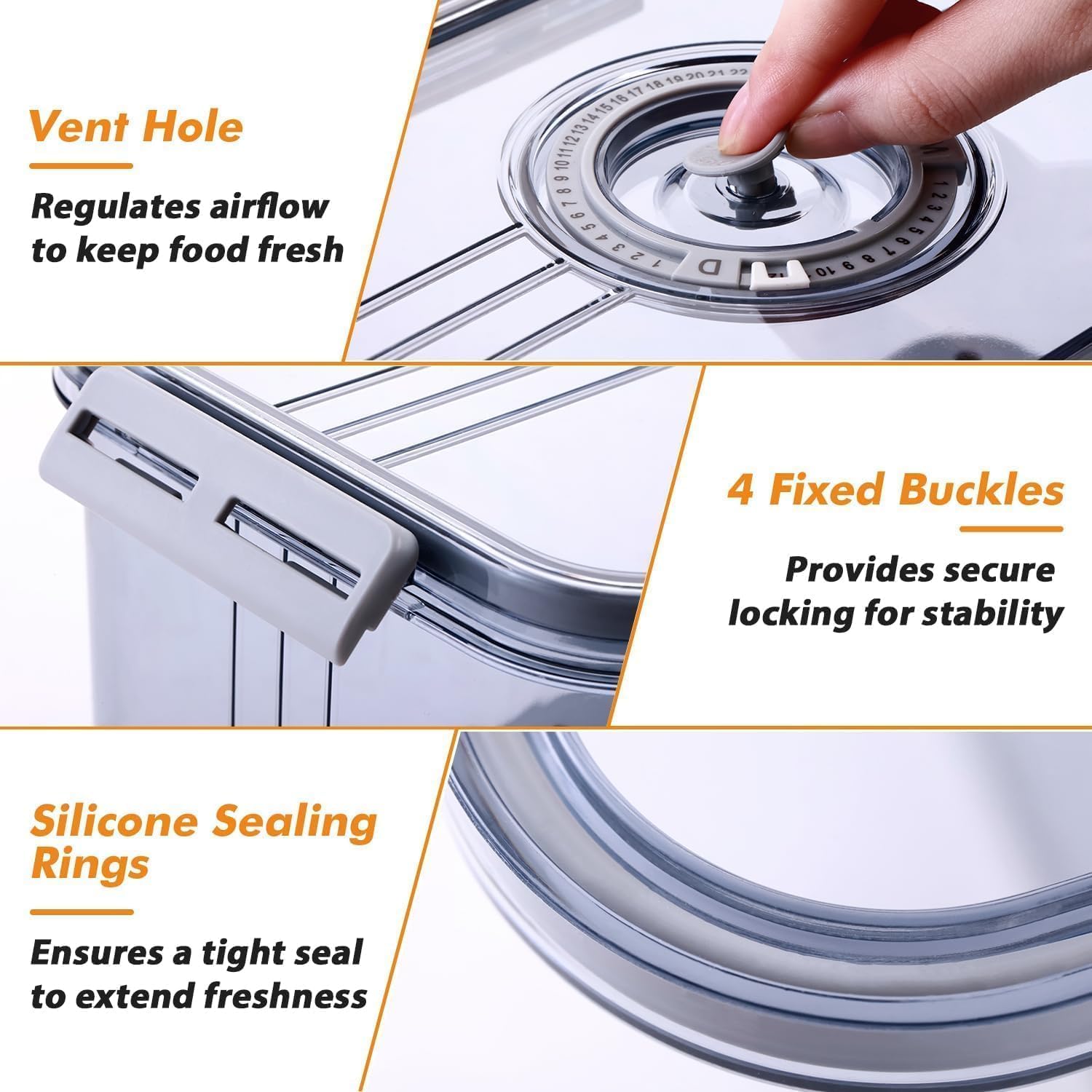 Circloophs 2 Pack Bread Box for Kitchen Countertop, Regular and Big Bread Container Storage Airtight Loaf, Large Breadbox for Bread Storage, Refrigerator Lock Box for Fruit Storage with 50 Pcs Bags