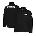 Ultra Game Men\'s NFL Official Ultimate Quarter-Zip Fleece Pullover Sweatshirt with Zipper Pockets, Philadelphia Eagles, Black, X-Large