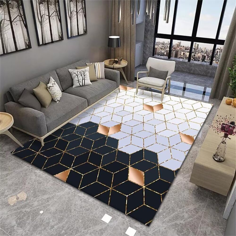 Tapis chambre enfant fille au design géométrique pour créer un coin lecture