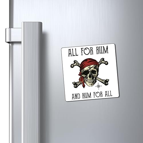 Miniatura 2 de Todos para ron y ron para todos los imanes piratas 4" × 4"