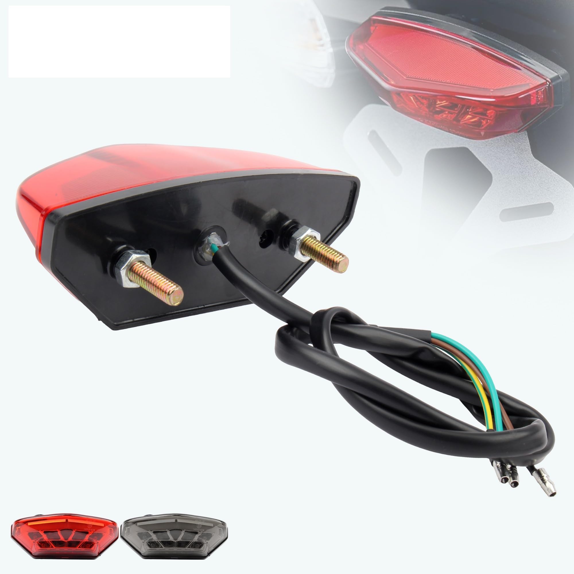 światło hamowania światło do motocykla Do skutera ATV | Tylne światło tylne motocykla światła hamowania stop lampa cofania 3 przewody(Rear Fender)