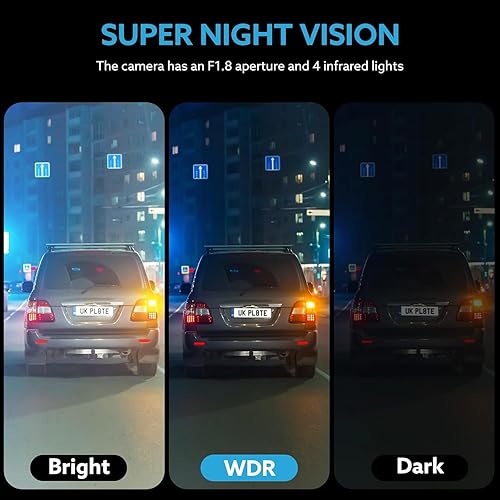 Miniatura 7 de Dash Camera Front and Inside, 3.16inch Dash Cam 1080P, G Sensor HD Night Vision Loop Recording Wide Angle Car DVR (1)