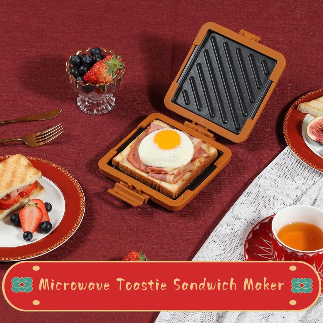 Belle Vous Machine à Sandwich pour Micro-Ondes - Appareil à Sandwichs Belle Vous Machine à Sandwich pour Micro-Ondes - Appareil à Sandwichs