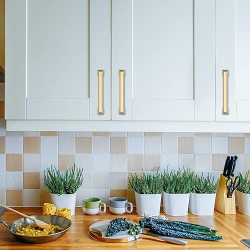 Vista 17 de Asidrama 10 Pack 7.5 Inch(192mm) Brushed Brass Cabinet pulls Kitchen Cabinet Handles, Cabinet Pulls Kitchen Cabinet Hardware for Cupboard Drawer
