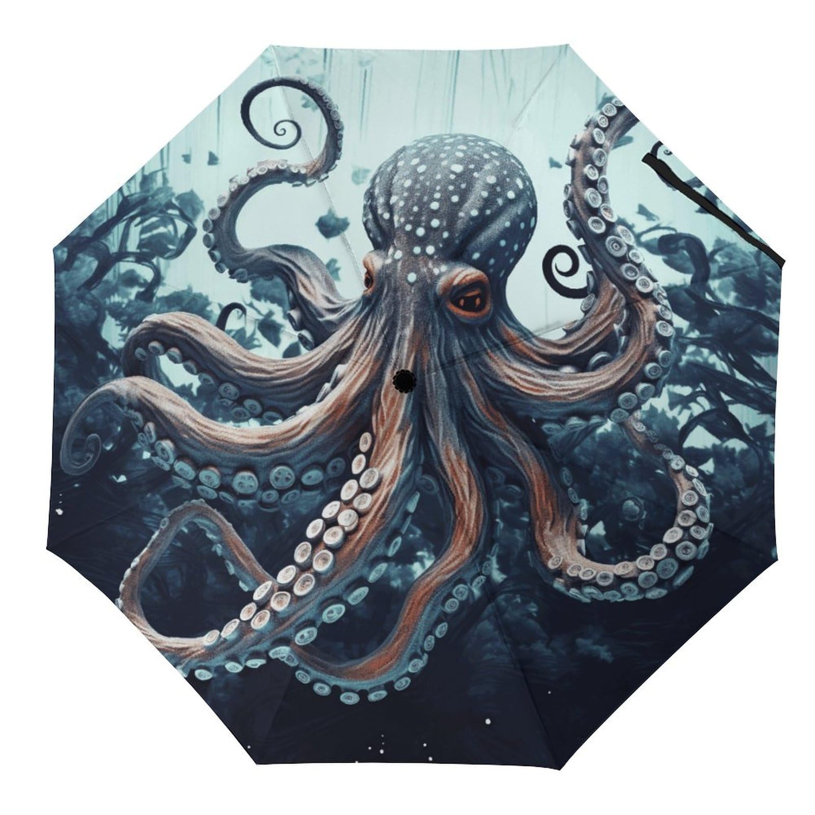 Jtkbnvm Style Cool Octopus Umbrella Windproof Travel Umbrellas For Rain - Auto Open Close, Sturdy & Compact Umbrella Waterproof Canopy Portable Umbrella For Travel