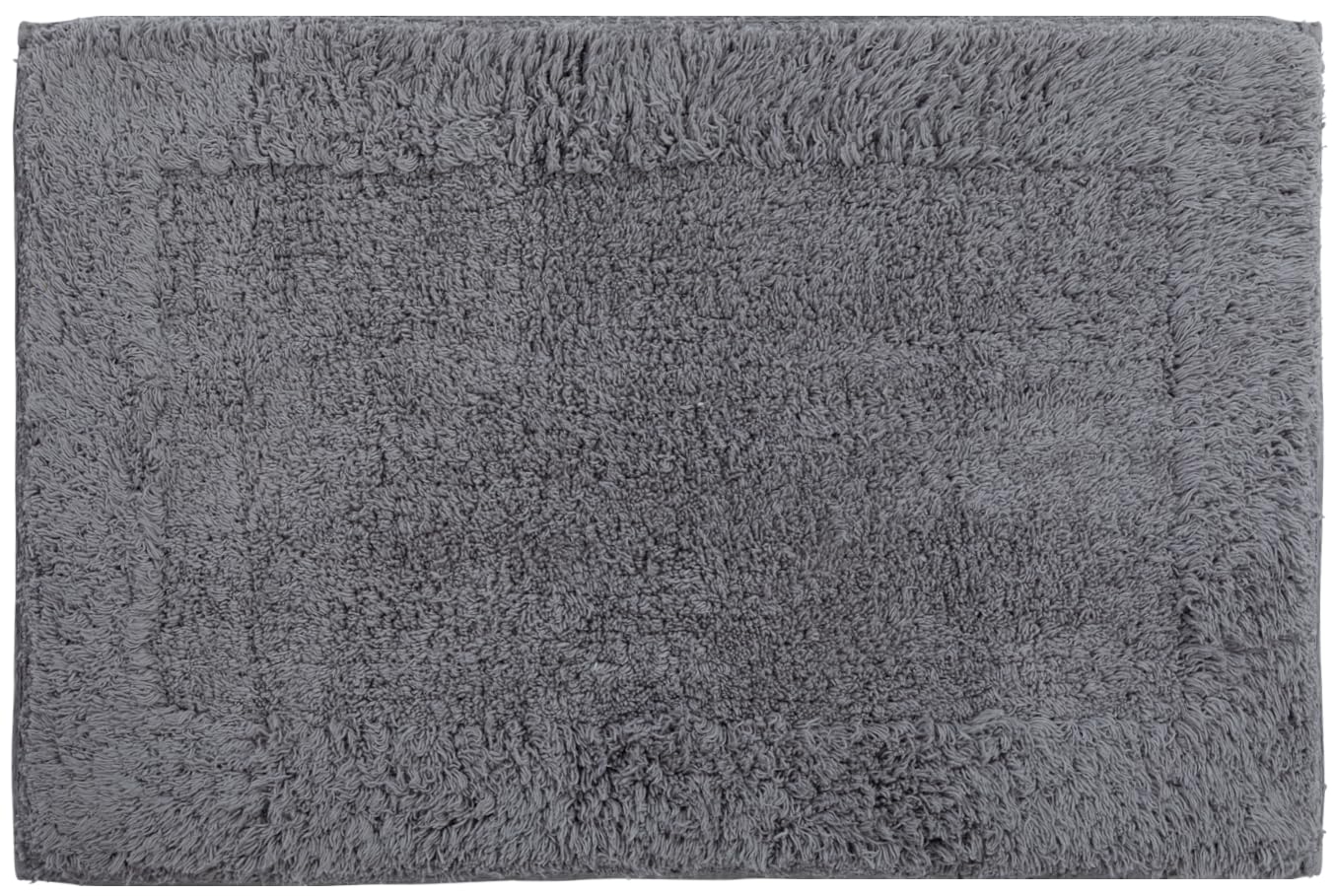 Adore Home Cotton Bath Mat Absorbent with PP Coated Backing, 40x60cm, Silver