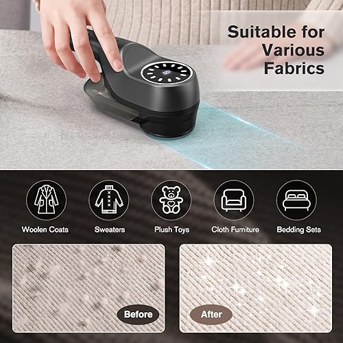 Miniatura 2 de Afeitadora de tela, removedor de pelusas, afeitadora de pelusa con 2 velocidades, 3 cuchillas reemplazables, afeitadora de suéter, afeitadora de