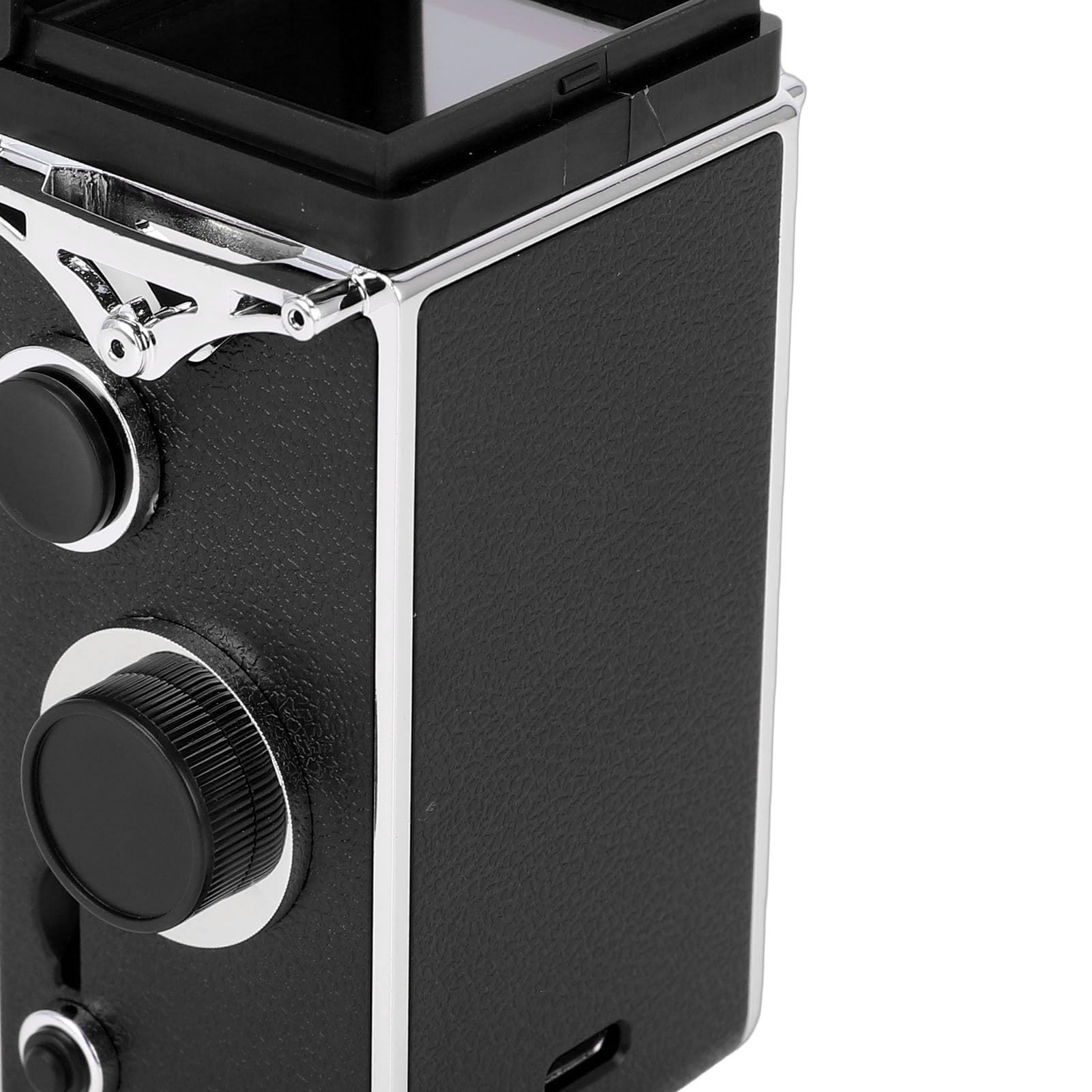 Cámara Digital Vintage 24M 2.7K Enfoque automático Estilo TLR Cámara portátil Viaje Grabación Diaria (Negra)