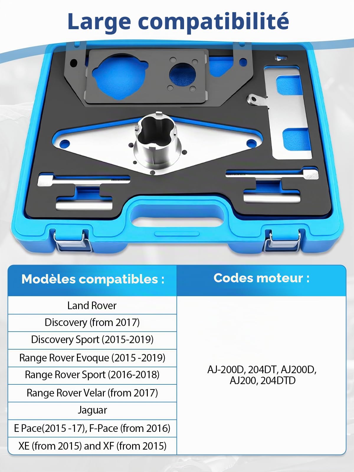Outil de Réglage du Moteur, Outil Courroie de Distribution, Outil Chaîne de Distribution Compatible avec Moteur Diesel Land Rover, Jaguar 2.0T 2.0, JLR-303-1625, JLR-303-1630, JLR-303