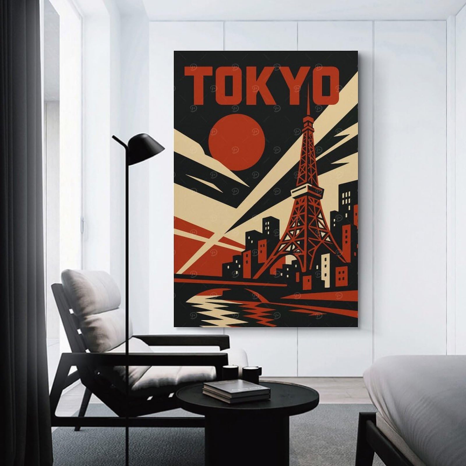 Junmoney Tokyo Vintage Travel Canvas Art Print, 24x36inch(60x90cm), for Home Walls, Creative Rooms Or Shared Spaces, Decorative Artwork with Broad Appeal