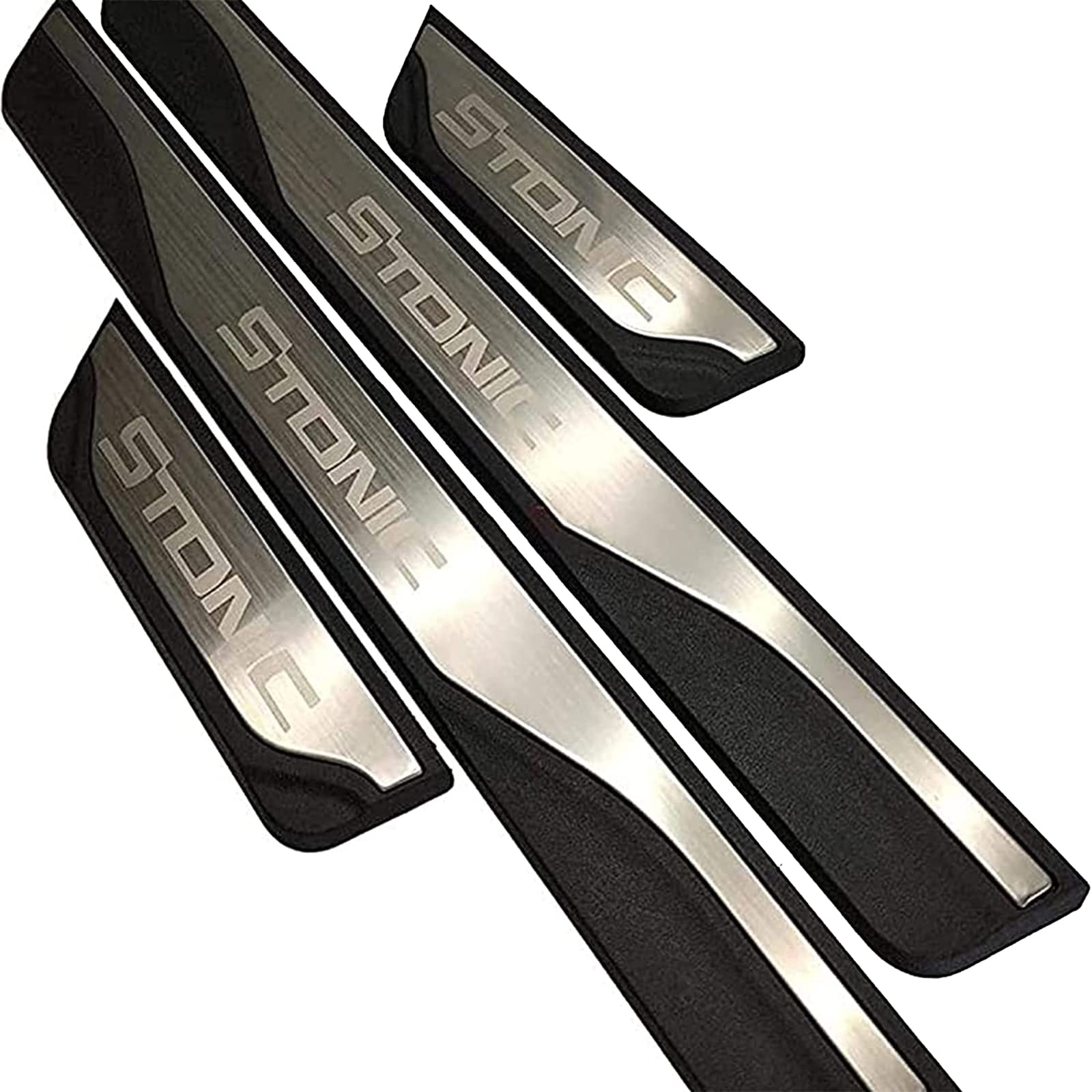 Set 4 Battitacco In Acciaio Inox Per DS7 Crossback (2018-2024) – Protezione Soglia Con Nastro Adesivo