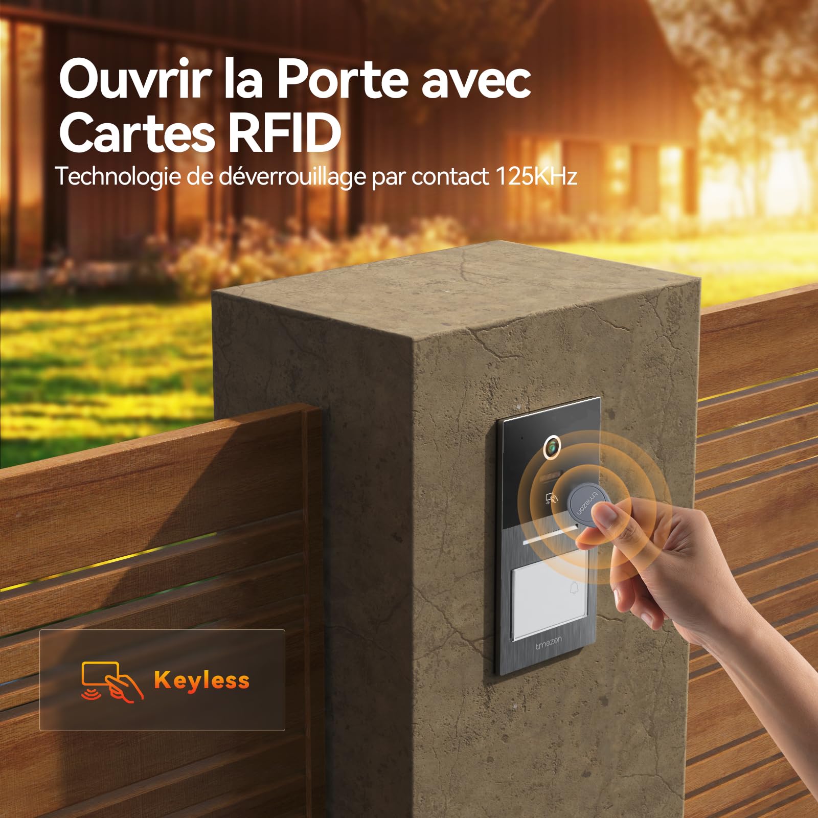TMEZON Visiophone Connecté Filaire 2 Fils Y70,Interphone Vidéo WiFi avec Écran Tactile IP,Sonnette vidéo avec Caméra Vision Nocturne,Déverrouillage APP à Distance,Badges RFID,Detection Humaine