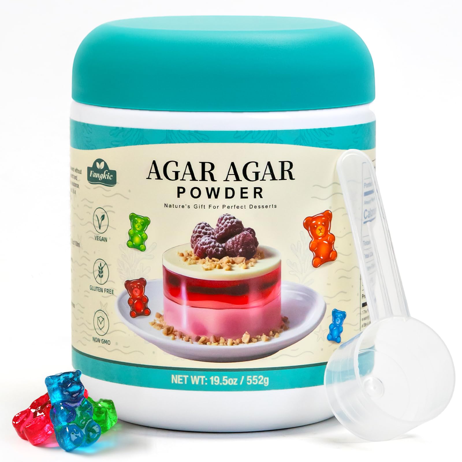 19.5oz Agar Agar Powder, Natural Seaweed Thickener & Gelling for Candies