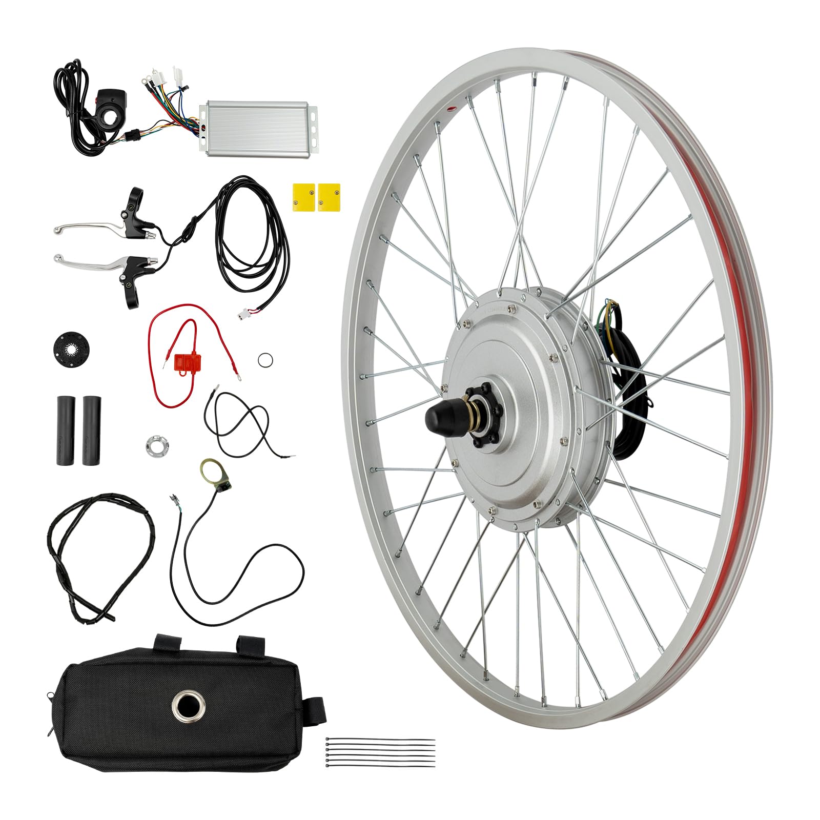 24" Electric Bicycle Conversion Kit 36V 750W Ebike 170mm Front Hub Motor Wheel Kit E-Bike Conversion Kit Dual Mode Controller Twist Throttle/Thumb Hub Bicycle Conversion Motor Kit