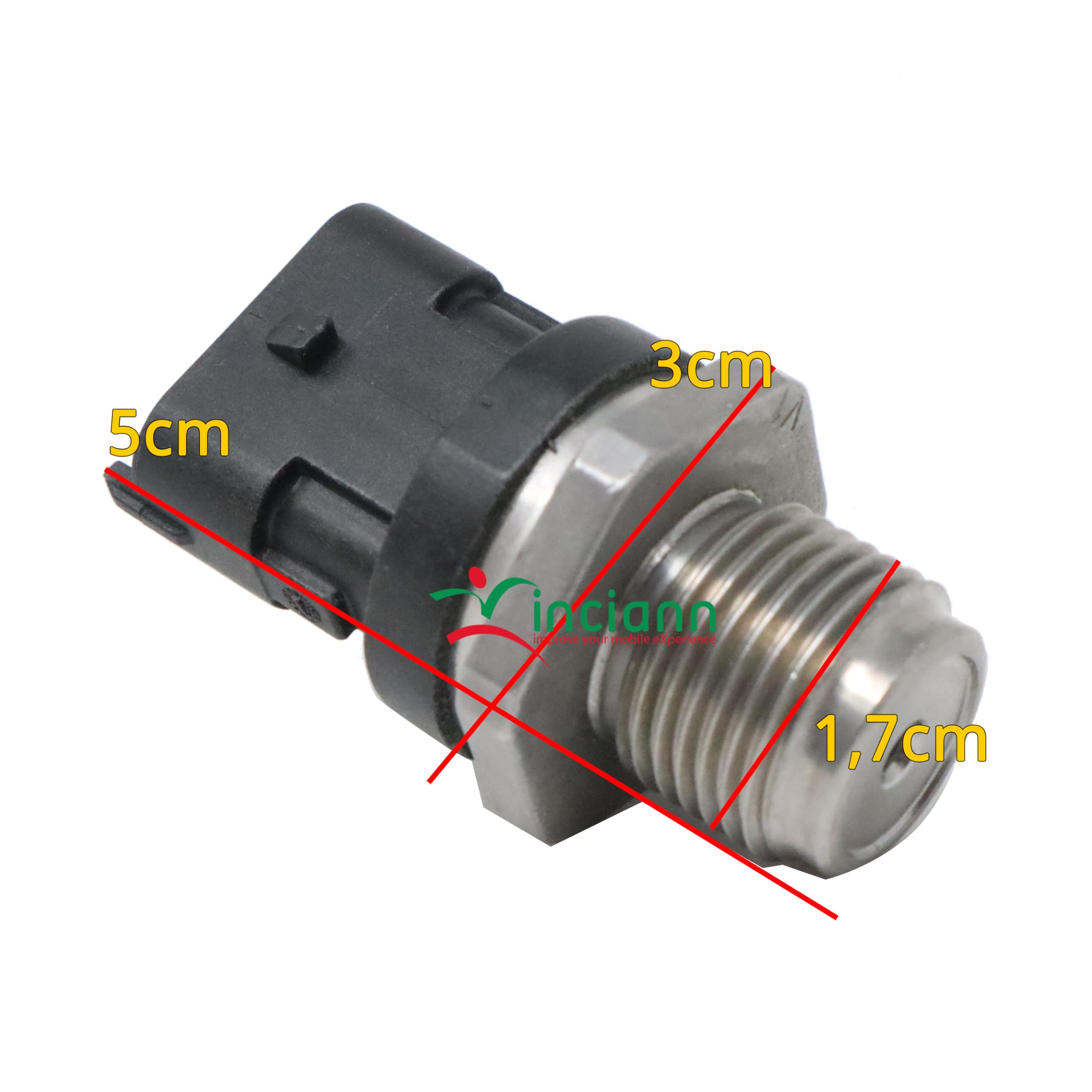 Sensore pressione carburante common rail compatibile con codici 55230978 504382372 adatto a 159 05-11 compatibile con Grande Punto 05-25 adatto a Insignia A 08-17 e altre