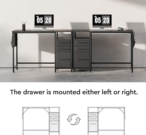 Miniatura 5 de Maihail Maihail - Escritorio pequeño con cajones, escritorio para computadora de 40 pulgadas con estantes, escritorio de escritorio con