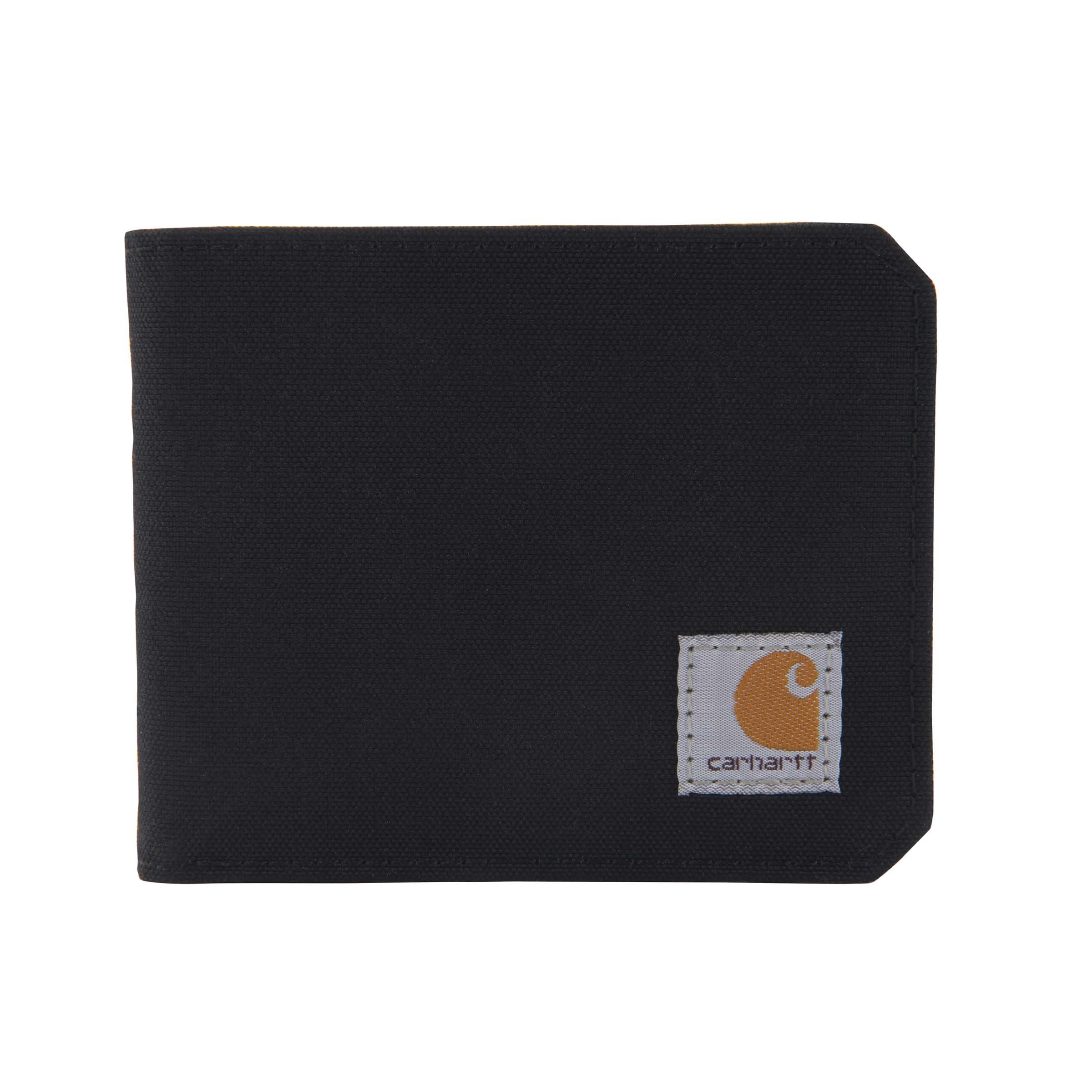 Carhartt Nylon Duck Bifold Wallet Black | Wallets for Men, 700D RFID-Blocking with, Trifold and Front Pocket Options
