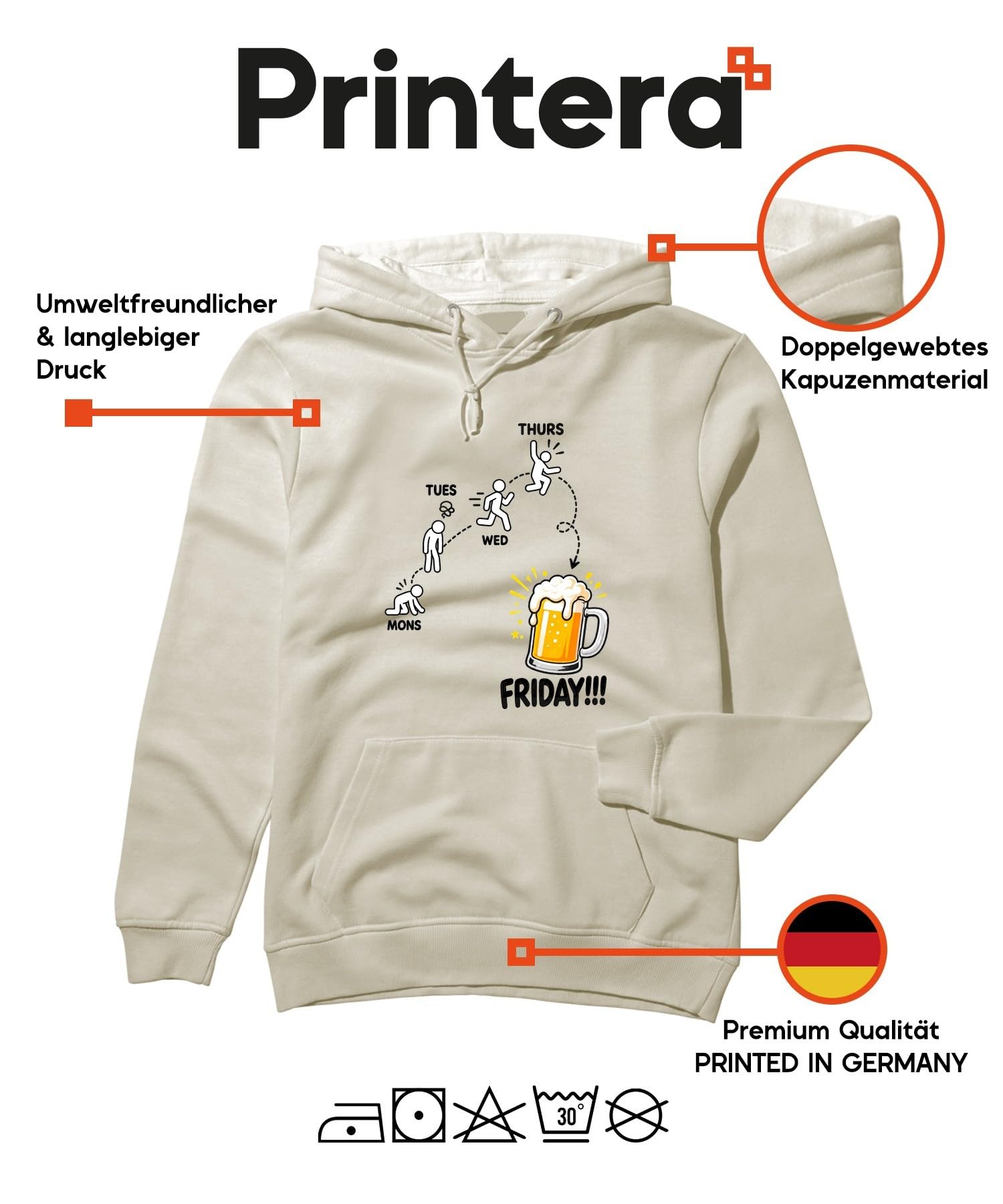 Friday Beer Evolution Statement bluza z kapturem