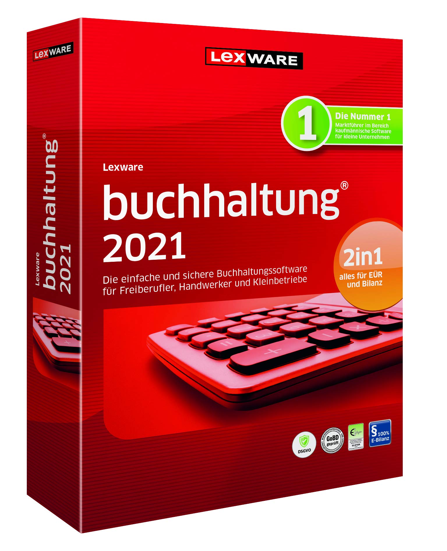 Lexware Buchhaltung 2021 Basis-Version Minibox Jahreslizenz Buchhaltungs-Software für Freiberufler Windows 8.1