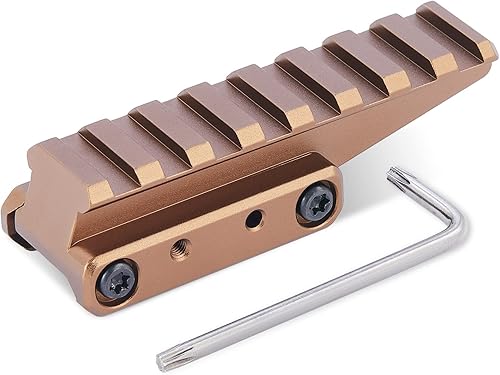 HIRAM Picatinny Optics - Soporte elevador de 8 ranuras para miras de rifles, soporte táctico de riel de perfil bajo de 3.5 pulgadas con amortiguador