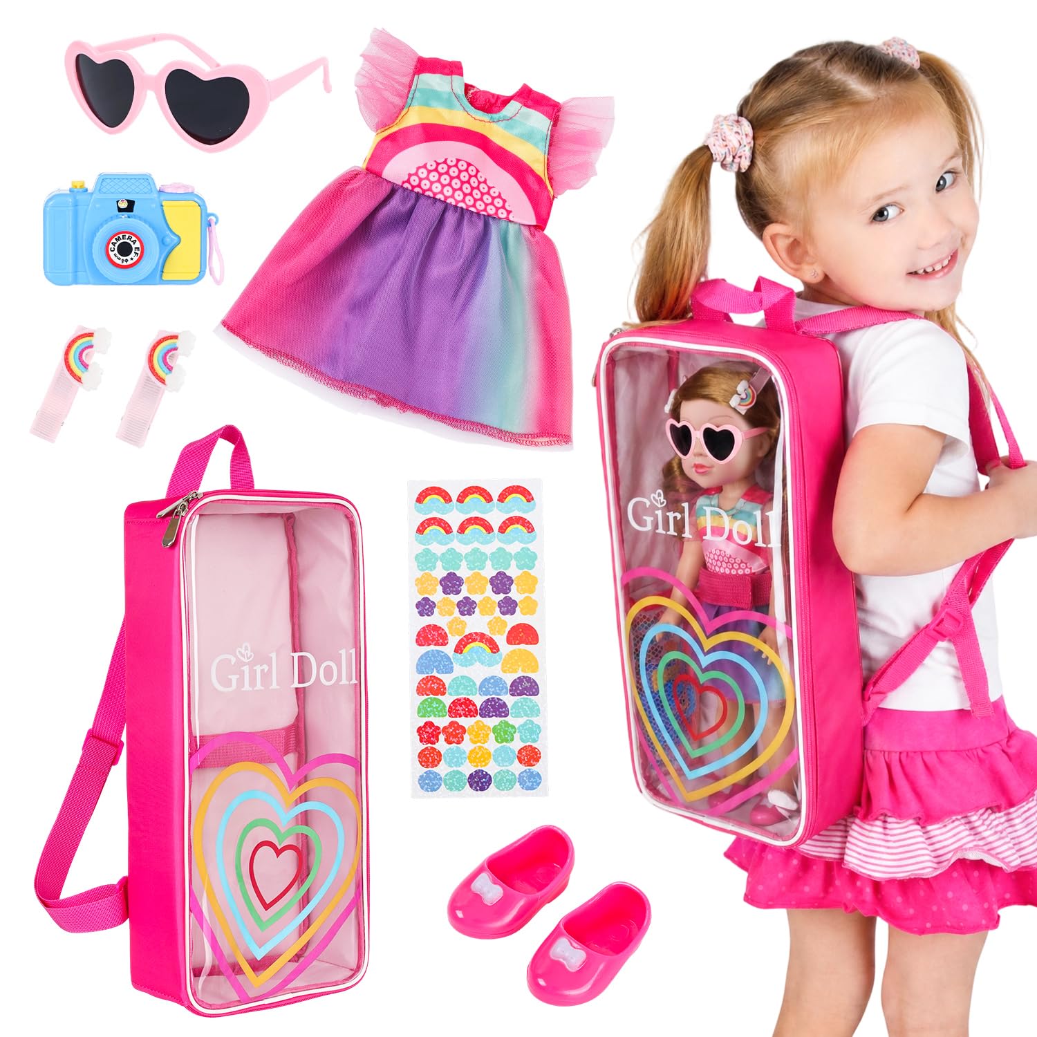 K.T. Fancy 14.5 Inch Doll Carrier Bag Set Clothes & Accessories