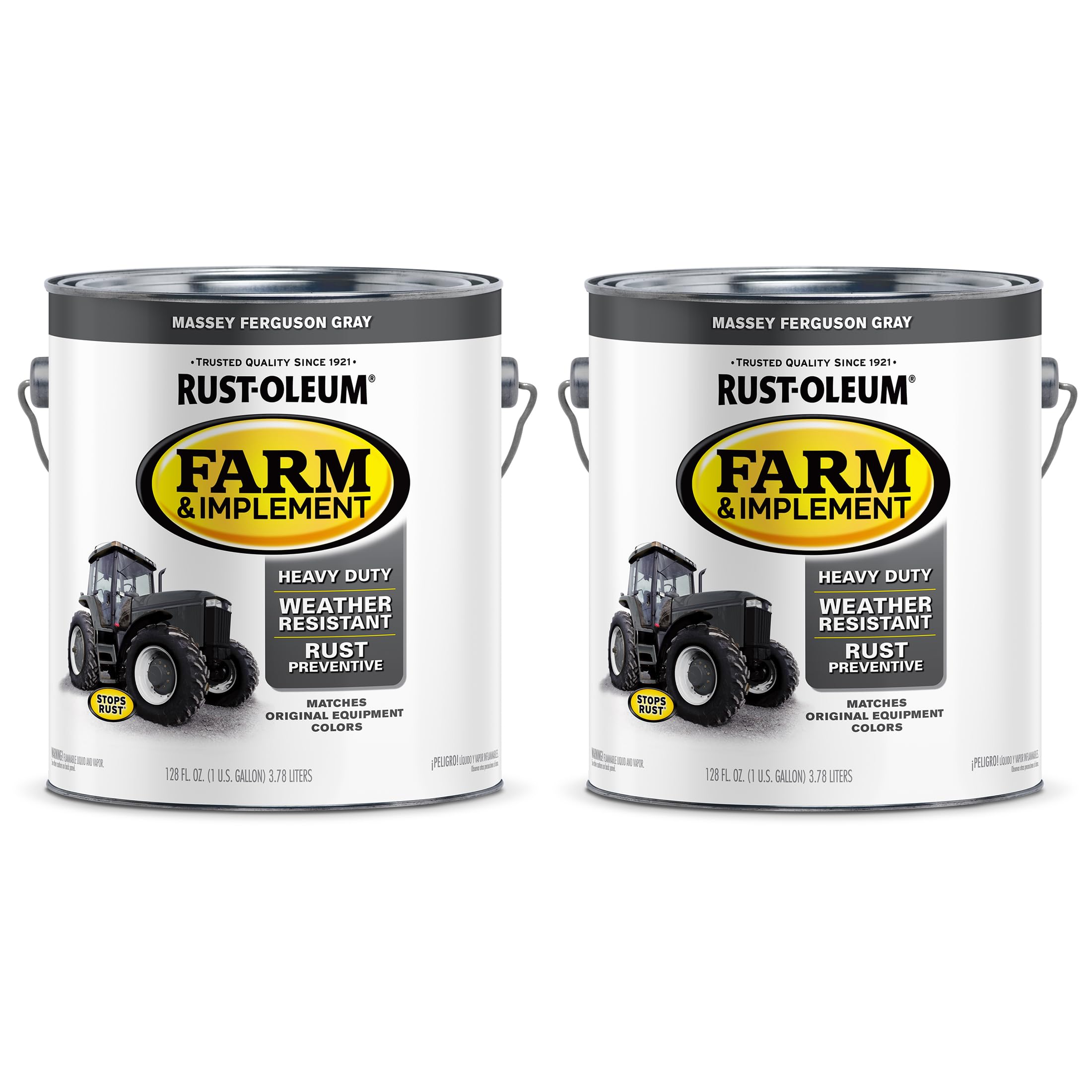 Rust-Oleum 280174-2PK Farm &amp; Implement Enamel Paint, Gallon, Massey Ferguson Gray, 2 Pack