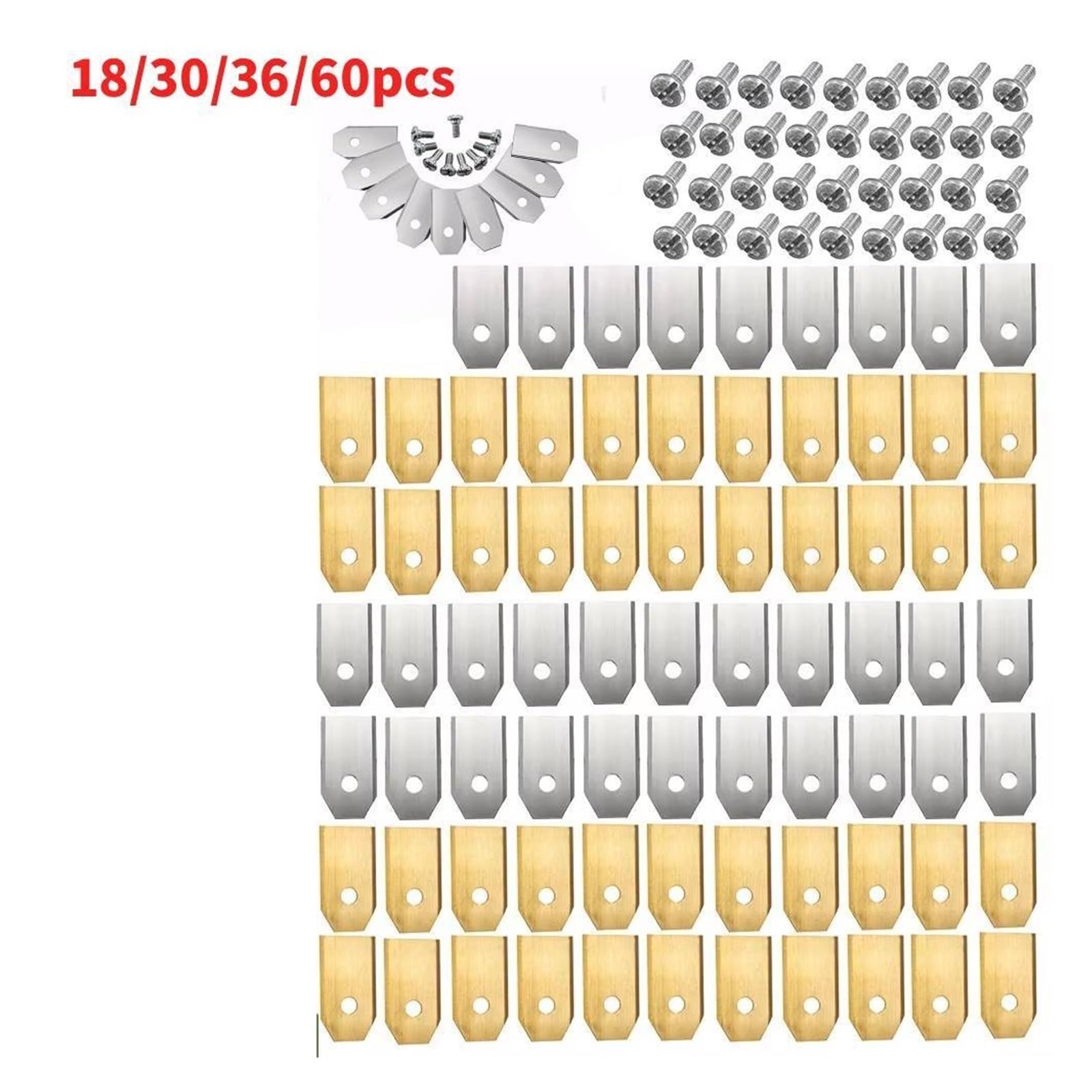 18-60 Cuchillas De Corte De Césped De Acero Inoxidable Con Tornillo Compatibles Con Cuchillas De Cortacésped De Reparación De Cortacésped Robótico Husqvarna Automower/Gardena(60pcs gold)