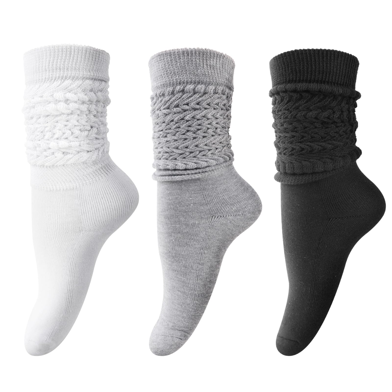 DRESHOW Women Slouch Socks Extra Long High Thigh Cotton Knit Soft Scrunch Warm Thick Long Knee High Boot Socks